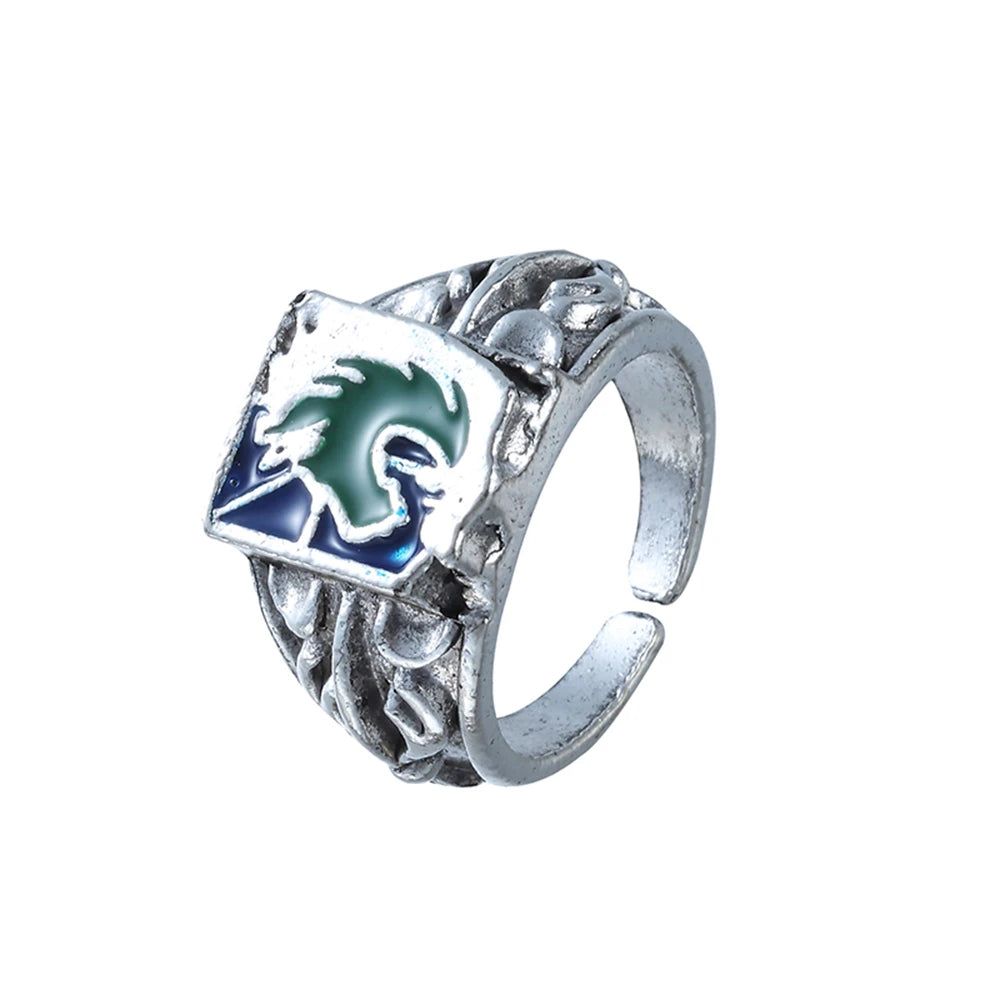Anime Angriff auf Titan Wings of Liberty Emaille Ring für Frauen Männer Rose Schwert Flagge Finger Metall Ringe Fans Cosplay Partei Schmuck