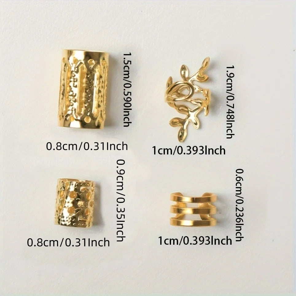 40/80PCS Elegante Aushöhlen Haar Ringe Für Frauen Mädchen DIY Haar Zubehör Loc Haar Schmuck für zöpfe