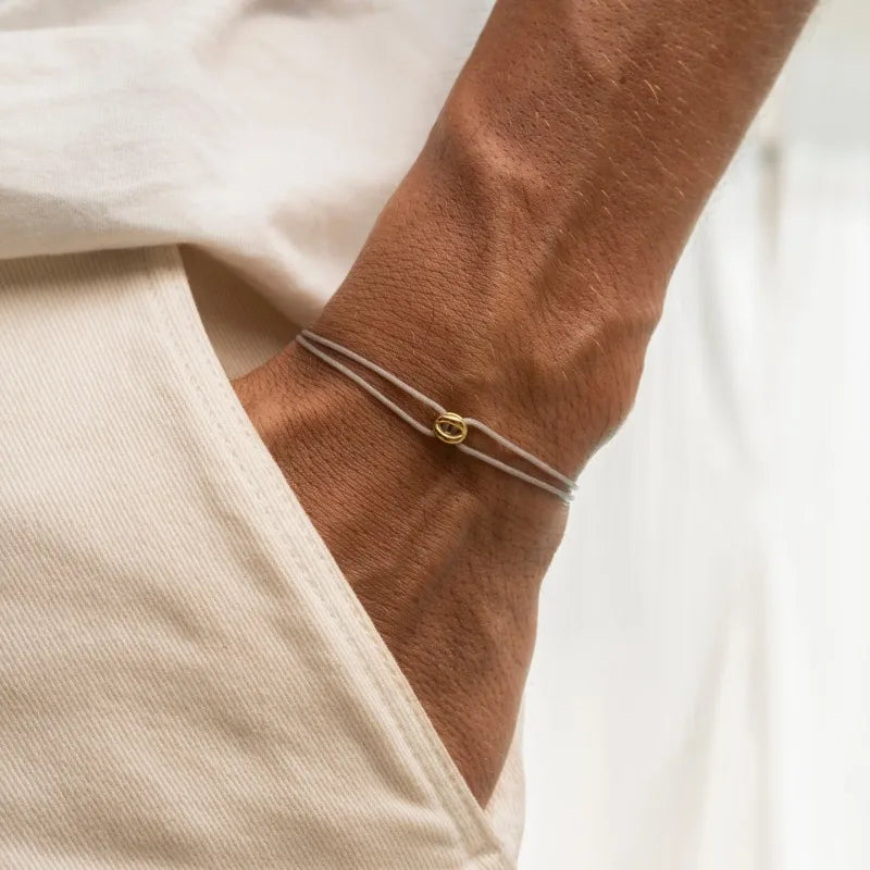 Glücksperlen-Armband für Paare, Freundschaft, Edelstahlringe, verstellbar, wasserdicht, Liebhaber-Armband für Damen und Herren, Schmuck