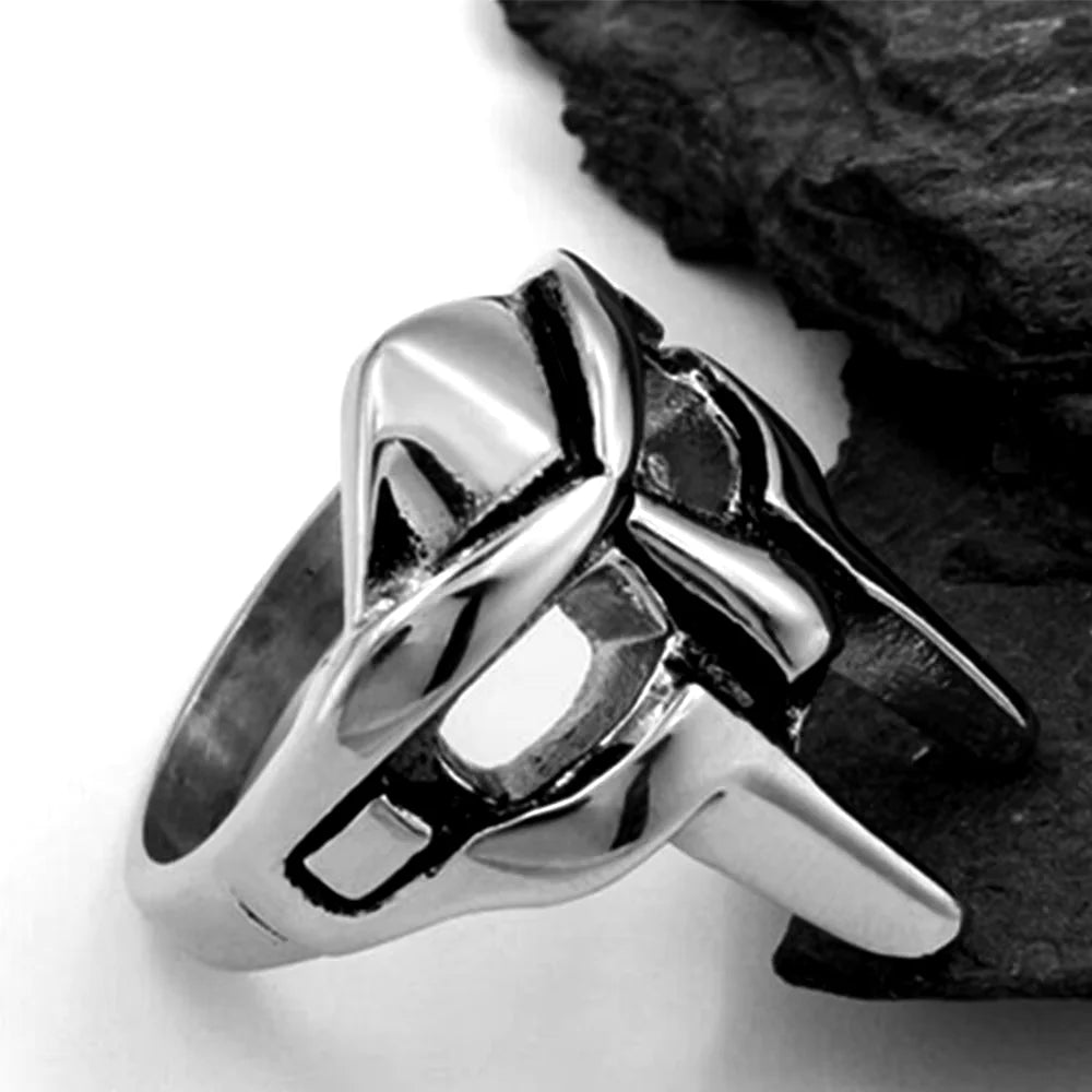 Vintage Goth Mf Doom Maske Verstellbarer Gelenkring für Männer Gladiator Punk Ägyptischer Pharao Männlicher offener Ring Schmuck