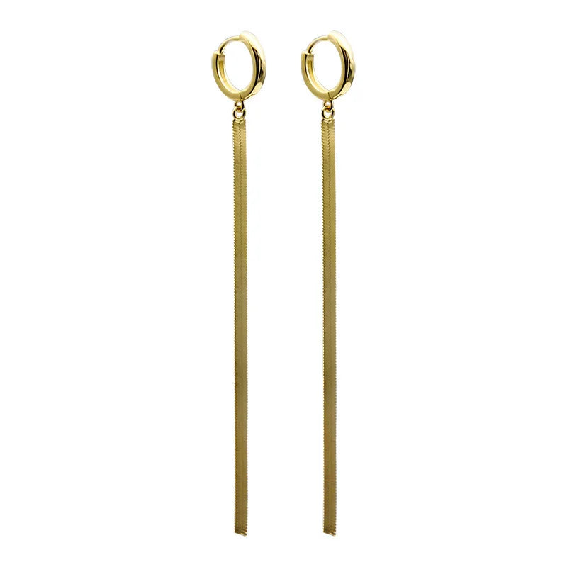 316L Edelstahl Lange Quaste Ohrringe Für Frauen Elegante Einfache Gold Farbe Tropfen Ohrring Stilvolle Schmuck Persönlichkeit Geschenk
