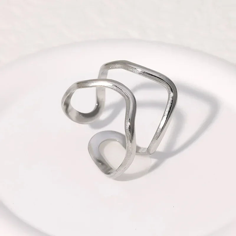 LATS Edelstahl-Ringe in Goldfarbe für Damen und Herren, 2024, farbecht, beliebt, Party, personalisierbar, übertriebener Charms, Schmuck, Geschenke
