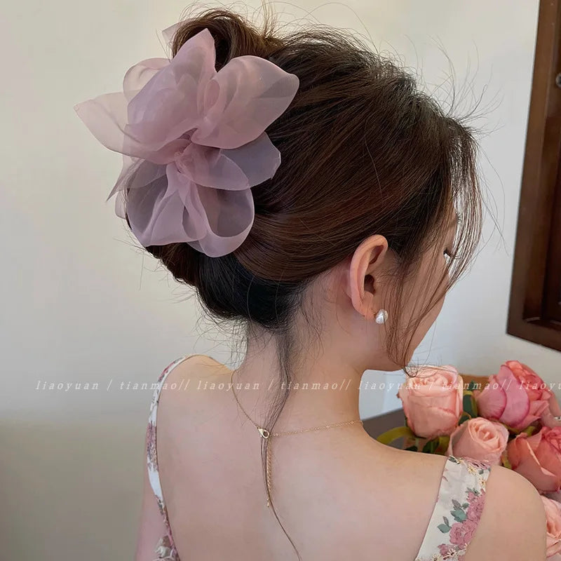 Neue Mesh Bogen Grip Clip Weibliche Pferdeschwanz Geflecht Haar Klaue Clip Elegante Mädchen Haar Clip Haar Zubehör Geschenk Kopfschmuck