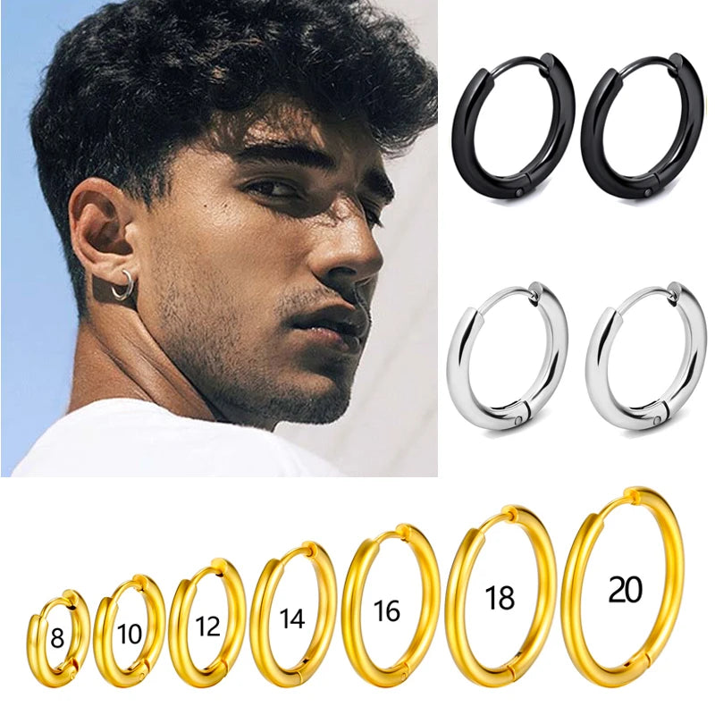 1 paar Edelstahl Hoop Ohrringe Frauen Männer Gold Farbe Kleine Ohrringe Mädchen Schmuck Pendientes Mujer Aretes Knorpel Piercing