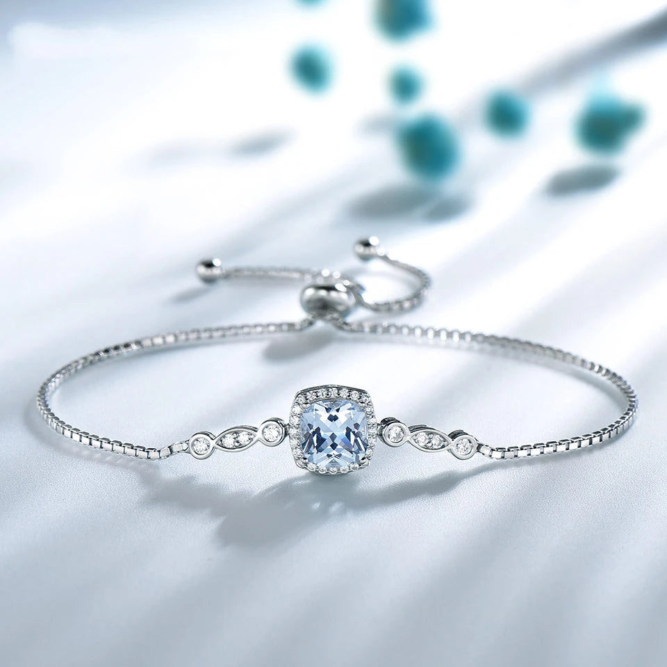 TBCYD Blau Topas Mode Schmuck Set Für Frauen S925 Sterling Silber Diamant Ring Ohrring Armband Halskette Partei Edlen Schmuck