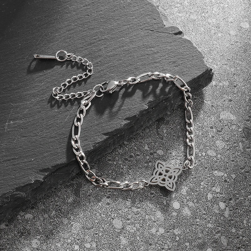 Edelstahl Hexen knoten Doppels chicht verstellbares Armband für Frauen Vintage irischen Glücks knoten Schmuck Geburtstags geschenk