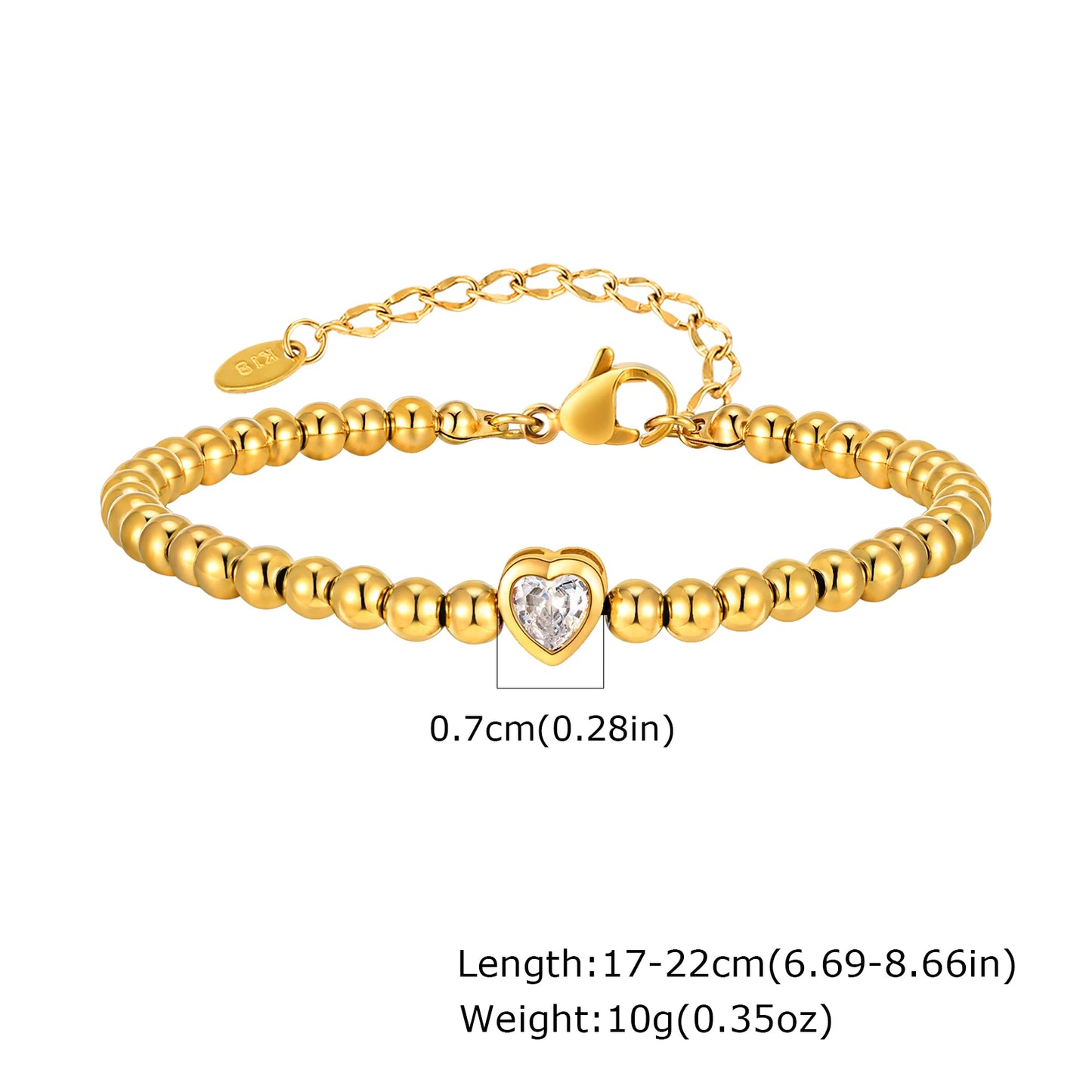 Vnox elastisches, verstellbares, vergoldetes Perlenarmband für Damen, minimalistischer, stapelbarer Edelstahl-Perlenketten-Schmuck im Ins-Stil