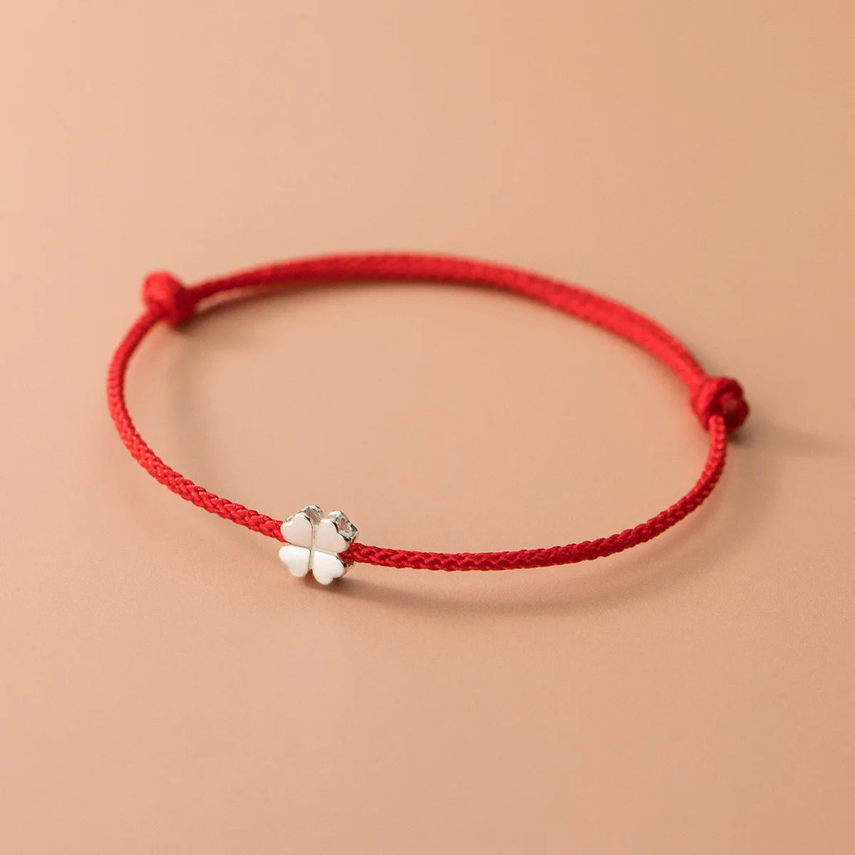 La Monada 15–26 cm 925er Sterlingsilber, rotes Seil, Armbänder, Blume, roter Faden, Linie, Schnur, Schmuck, Armbänder für Frauen, Studentin, Mädchen