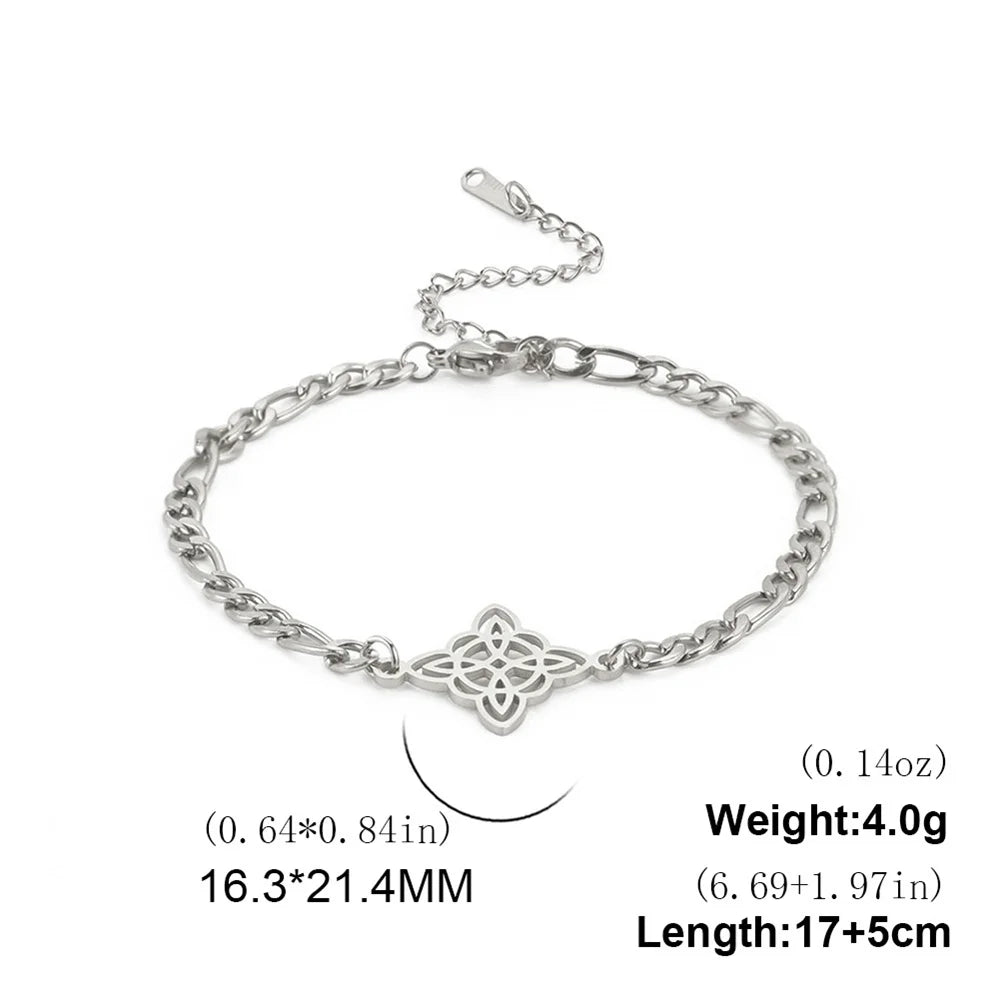Vintage Edelstahl Armband für Männer Frauen Hexe Knoten Hexerei Anhänger Mann Armband Schmuck Armbänder homme Geburtstag Geschenke
