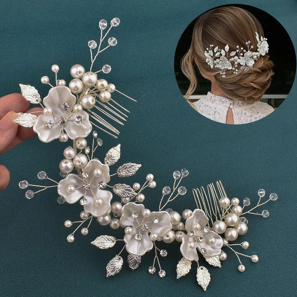 A499 Silber Gold Farbe Haar Kamm Kristall Hochzeit Kopf Stück Braut Kopfbedeckungen Frauen Haar Zubehör Party Pin Clip Prom Stirnband
