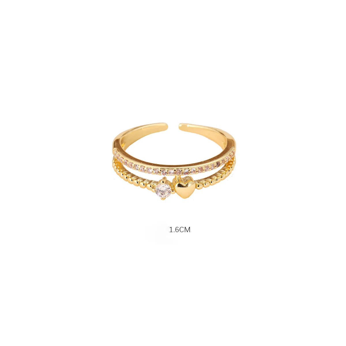 Herz Ringe Für Frauen Gold Farbe Doppel Herz Ring Hochzeit Verlobung Schmuck Zubehör Geschenk Bijoux