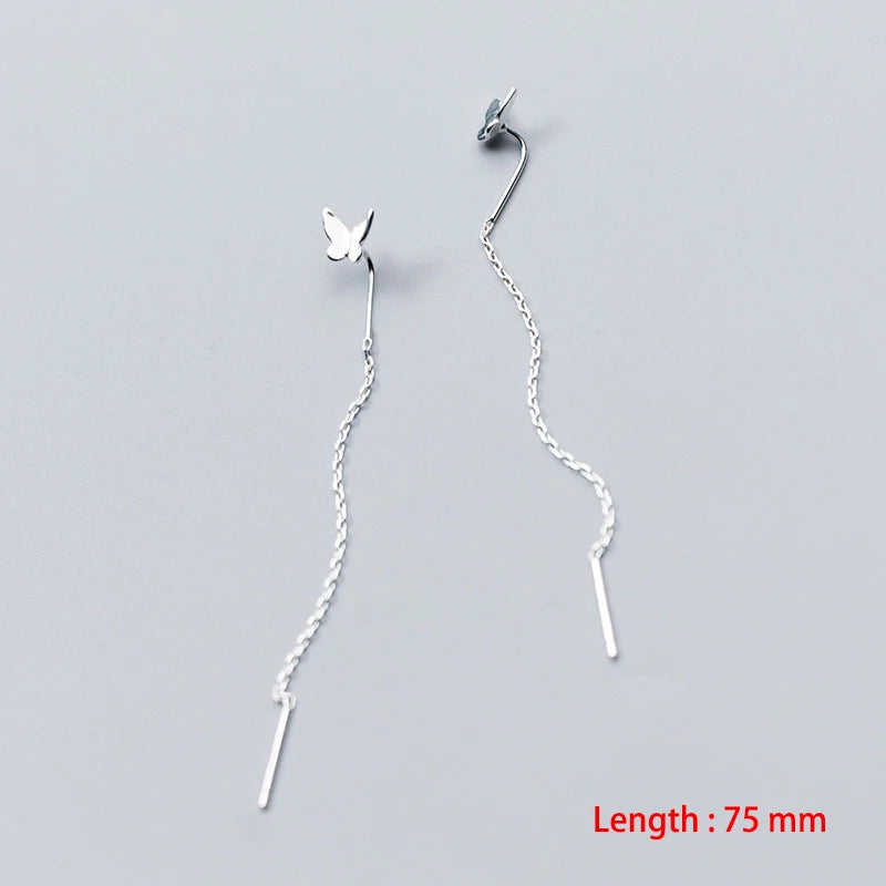 Einfache Stil Box Kette Quaste Drop Ohrringe Für Frauen Lange Baumeln Ohrring Piercing Linie Zubehör Dünne Mini Trendy Ohr Schmuck