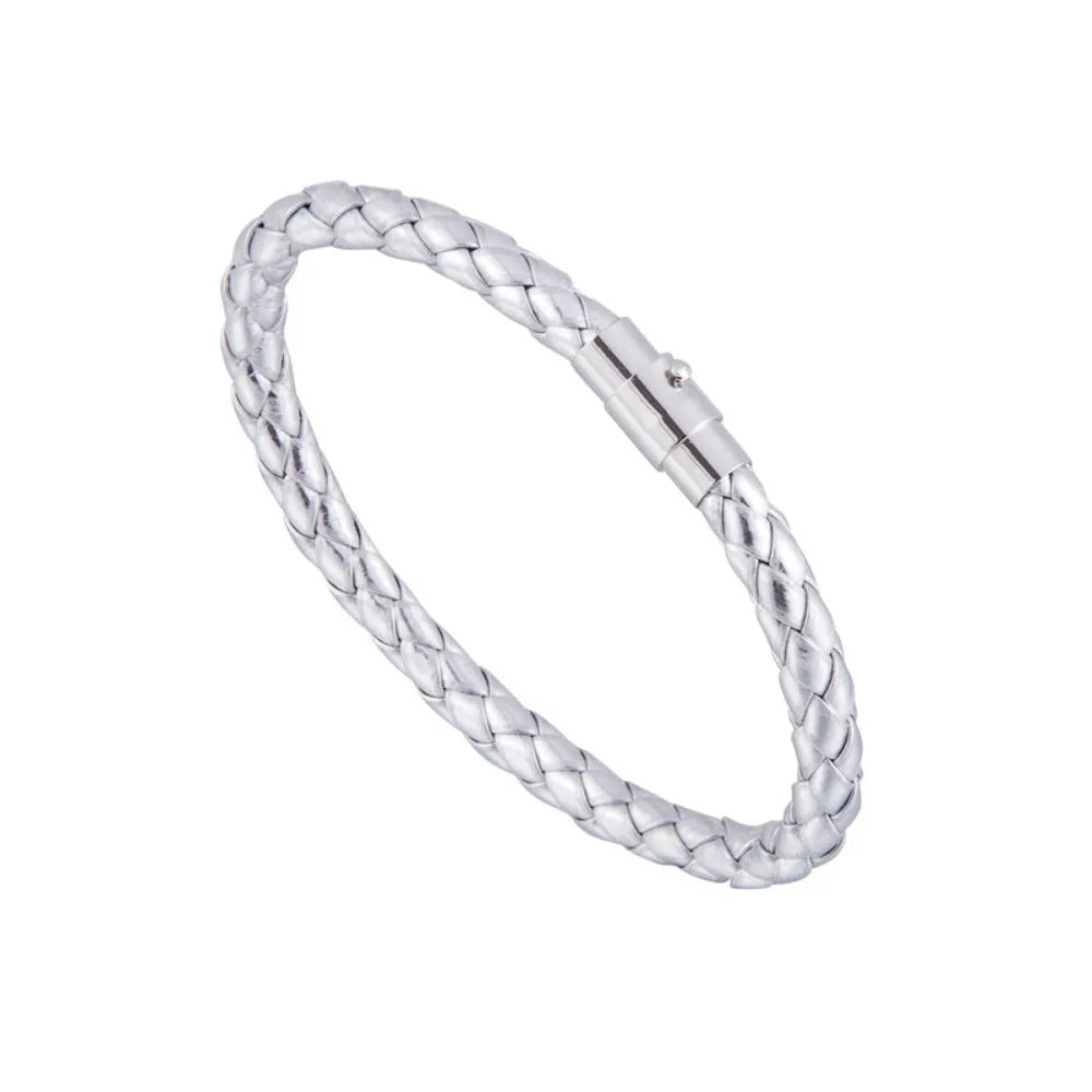 Unisex geflochtene Lederarmbänder für Männer und Frauen, verschiedene Farben, Seil-Lederarmband, Metall-Magnetverschluss, Paar-Kordel-Armband