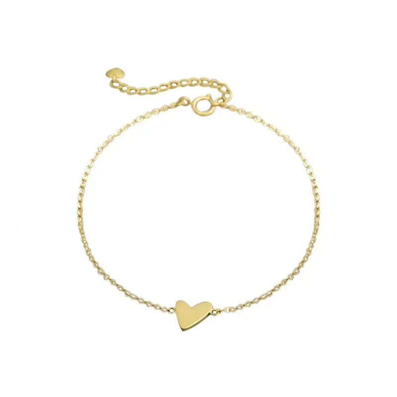 Softpig echte 925 Sterling Silber minimalist ischen 14 Karat Gold Herz Charm Armbänder für Frauen niedlichen feinen Schmuck leichte Luxus-Accessoires