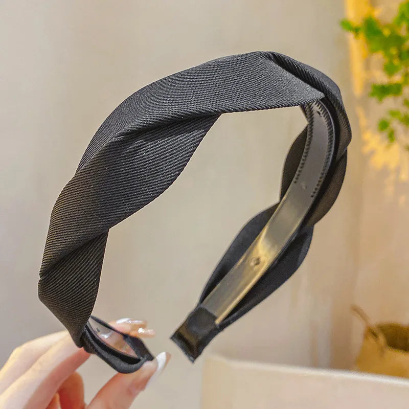 Retro-Stirnband mit breitem Rand, gedreht, für Damen, elegantes Haarband mit Waschgesicht, modisches Mädchen-Haar-Accessoire