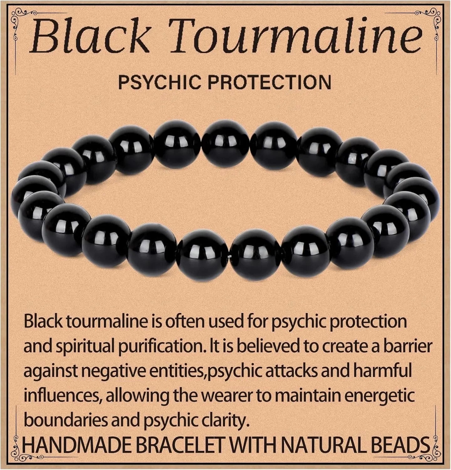 {Energie und Schutz} Turmalin-Armband, handgefertigt, natürlicher Edelstein, elastisches Armband, Kristallsteinperlen, Schmuck, Geschenke für Frauen