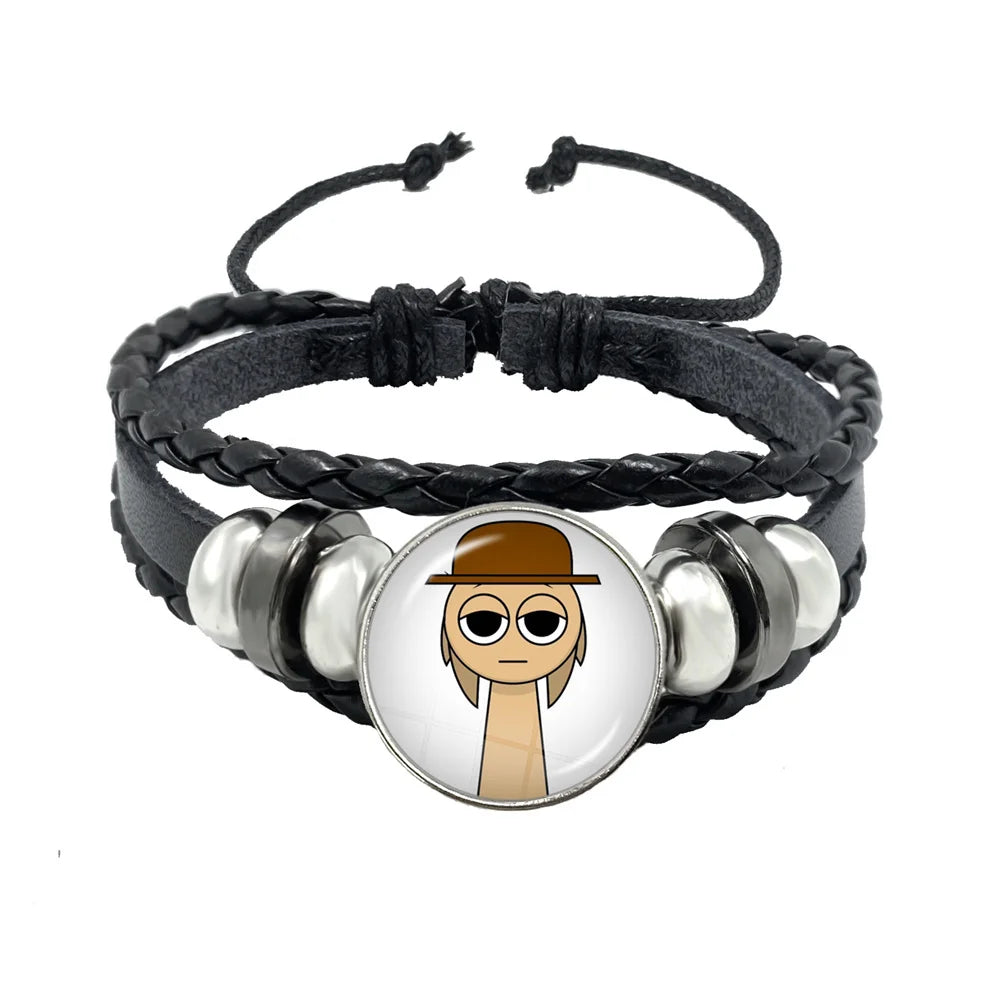 Sprunki Incredibox Anime Cartoon Charakter Leder Seil Armband Kunst Mehrschichtige geflochtene Armbänder Handgefertigte Schmuckzubehör