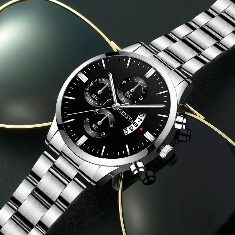 Mode herren uhren luxus silber edelstahl quarz armbanduhr mann business uhr für männer kalender uhr reloj hombre