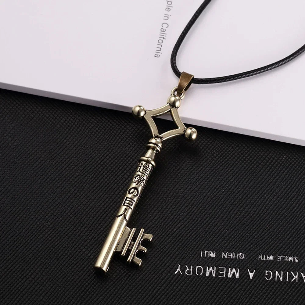 SUMENG 2025 Angriff auf Titan Eren Schlüssel Halskette Shingeki No Kyojin Anhänger Vintage Retro Anime Schmuck für Männer Cosplay