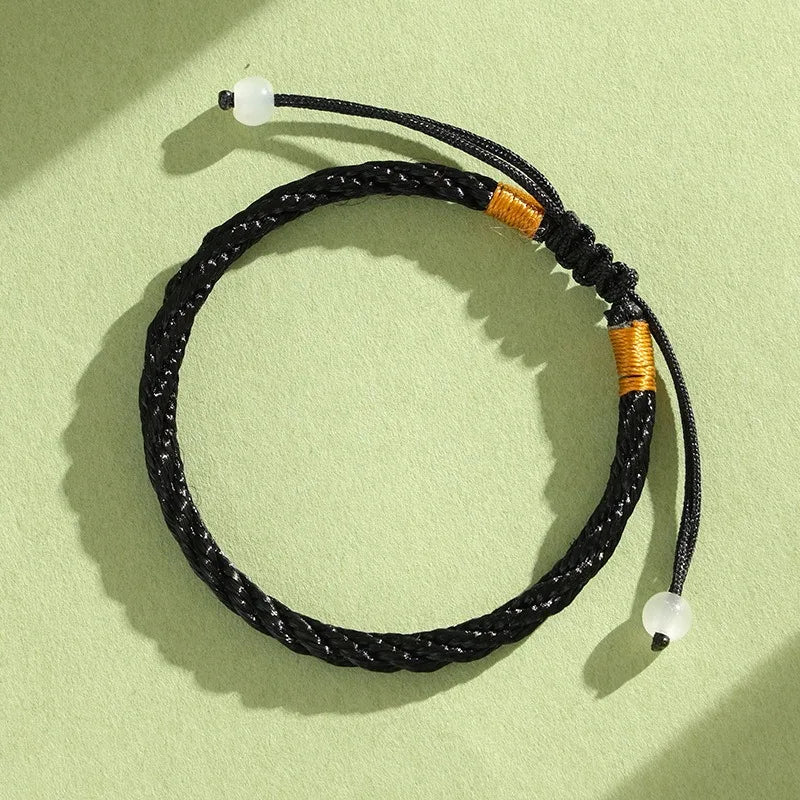 Rote buddhistische handgefertigte Zopfschnur-Armbänder, tibetisches gewebtes Seil-Armband, viel Glück, Amulett-Armband für Frauen und Mädchen, 2025,