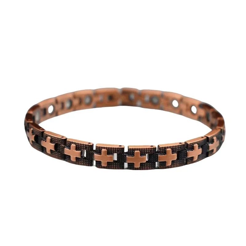 Armbänder aus reinem Kupfer für Männer, magnetisches Armband, Wikinger-Kreuztherapie, Arthritis, Handkette, gesunder Schmuck, männliches Armband