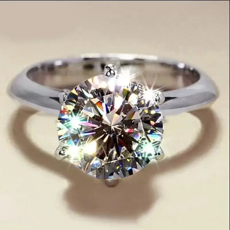 TEN CARATS 0,5-2CT verstellbarer Moissanit-Verlobungsring aus S925-Silber für Damen, ein laborgewachsenes Diamantgeschenk für Damen
