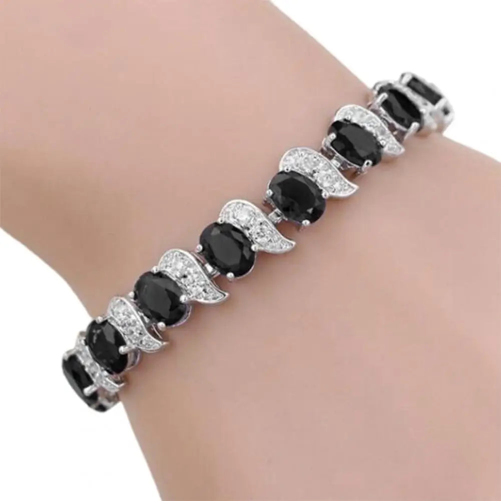 Damen-Armband, Blatt-Charm, elegant, klassisch, verstellbar, blauer Strassstein, eingebettetes Damen-Armband, Modeschmuck