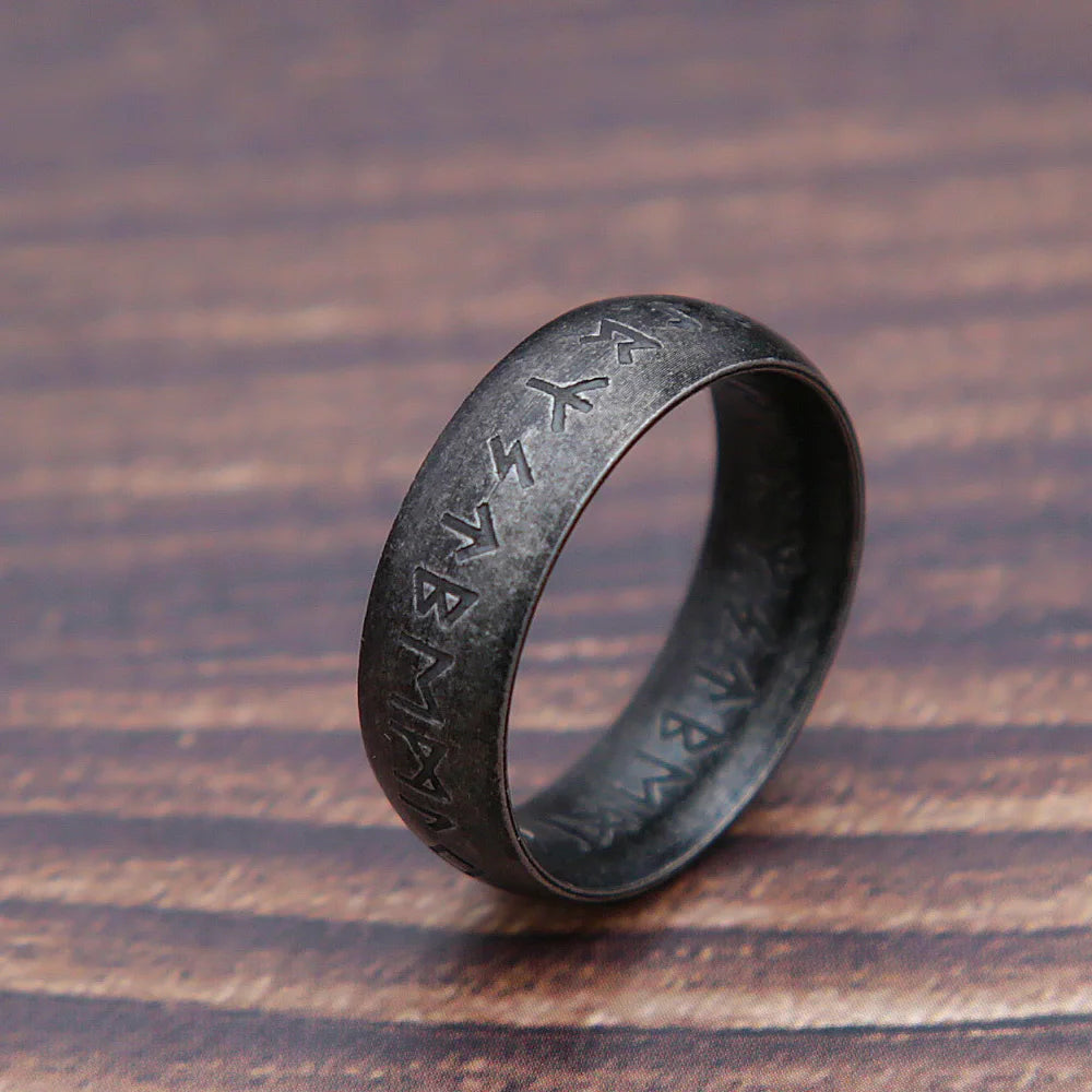 Mode Retro Viking Rune Ring für Männer Frauen 316L Edelstahl Odin Brief Ringe Paar Einfache Amulett Schmuck Geschenke Großhandel