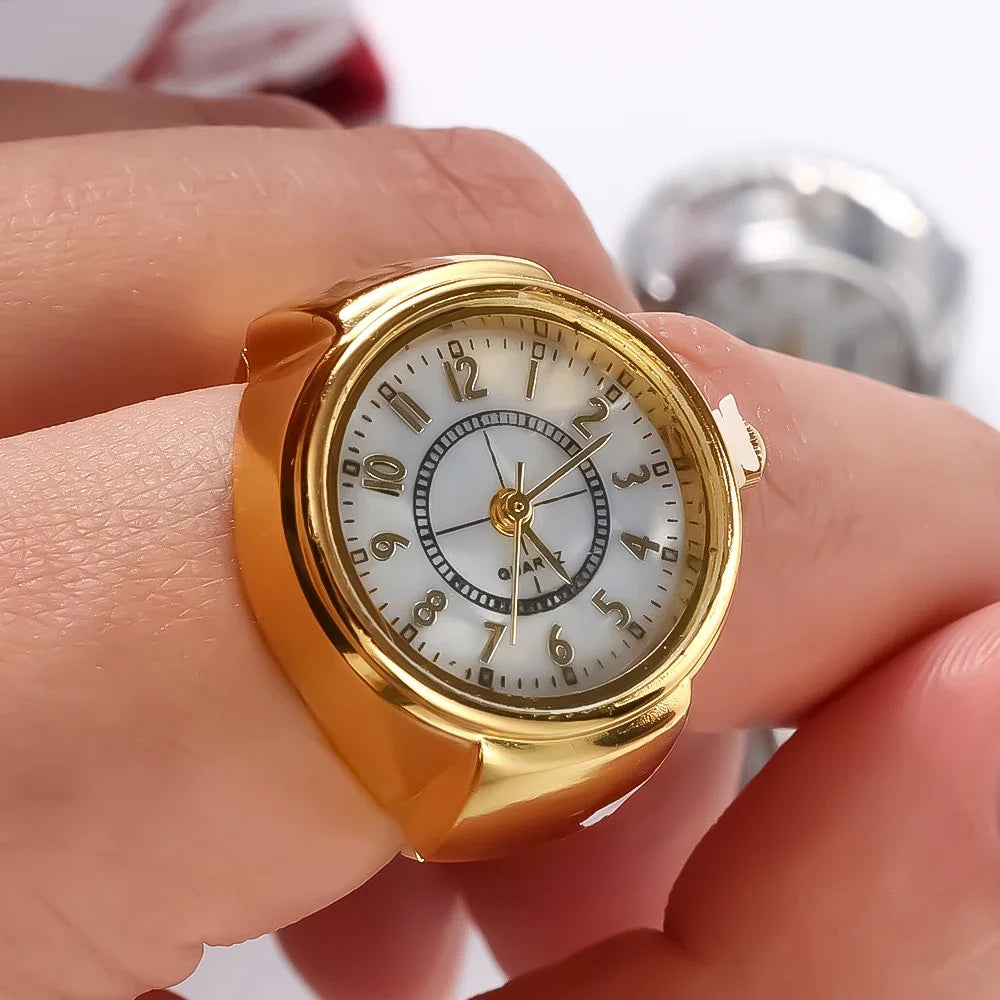 Mini Vintage Punk Finger Uhr Ringe Gummiband Legierung Uhren Paar Ringe Schmuck Uhr Retro Römischen Quarz Frauen Männer Uhr