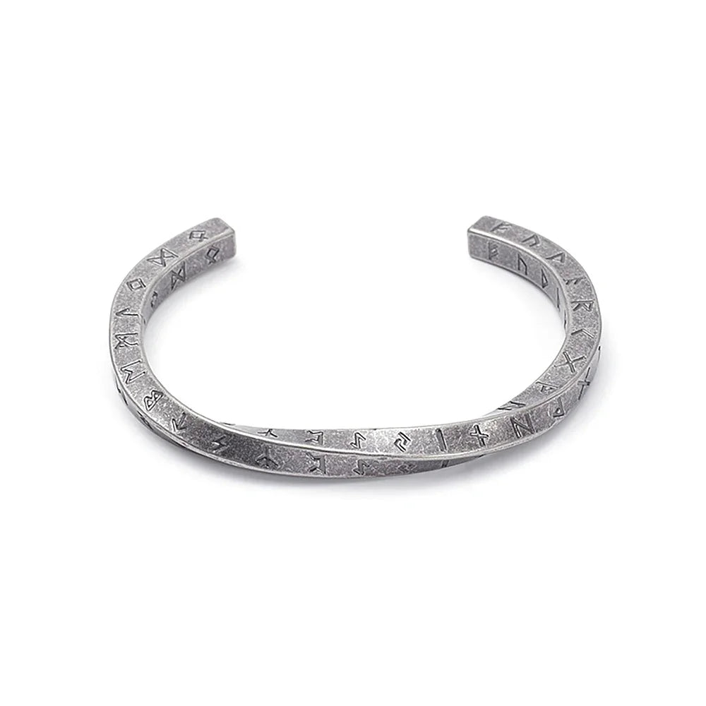 Nordic Vikings Twist Manschette Armband Punk Mode Edelstahl Viking Brief Armreifen Für Männer Vintage Partei Schmuck Dropshipping