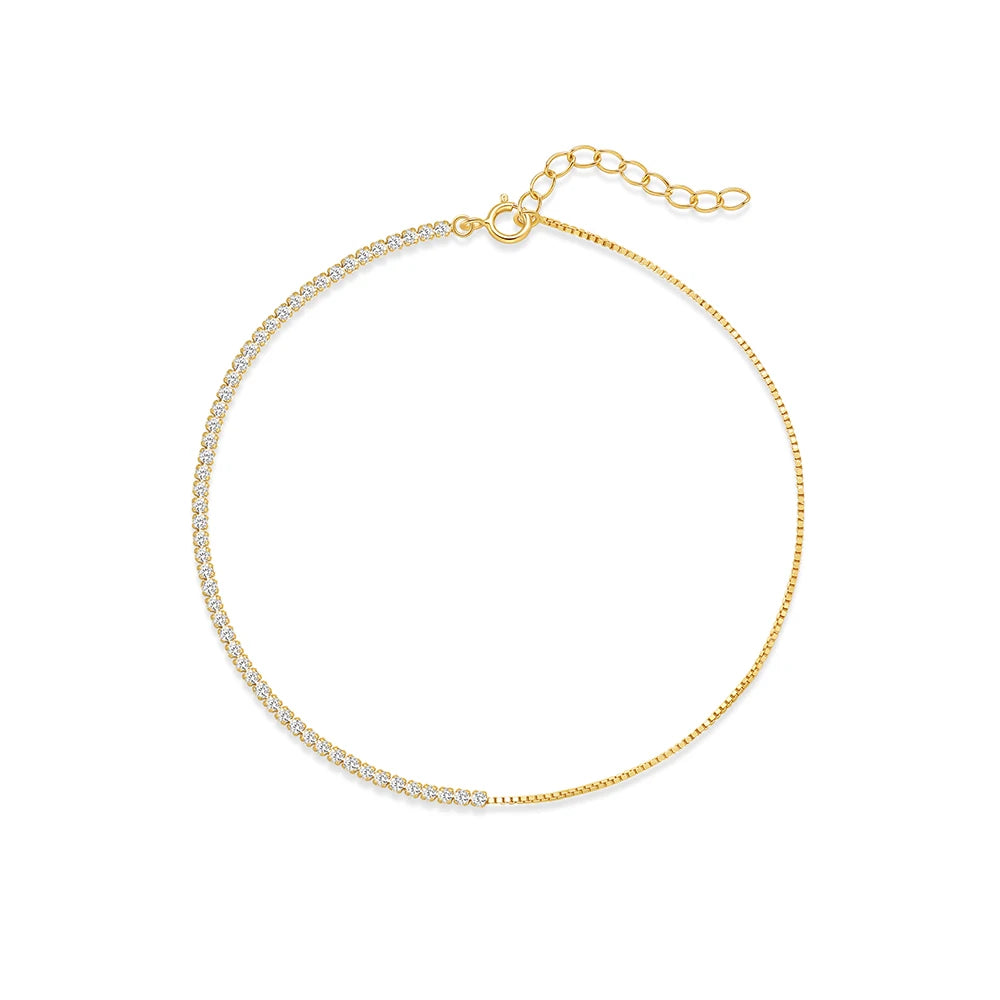 CANNER S925 Sterling Silber Achtzackigen Stern Zirkon Einfache Vielseitige Armband Für Frauen Ins Stern Mond Minimalismus Edlen Schmuck