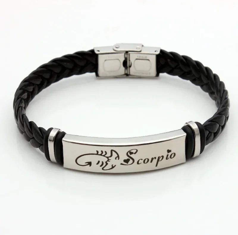 Zwölf Sternbild Charm Armband 12 Sternbild gewebtes Leder armband geflochtener Armreif Schmuck Handgelenk Geschenk zubehör
