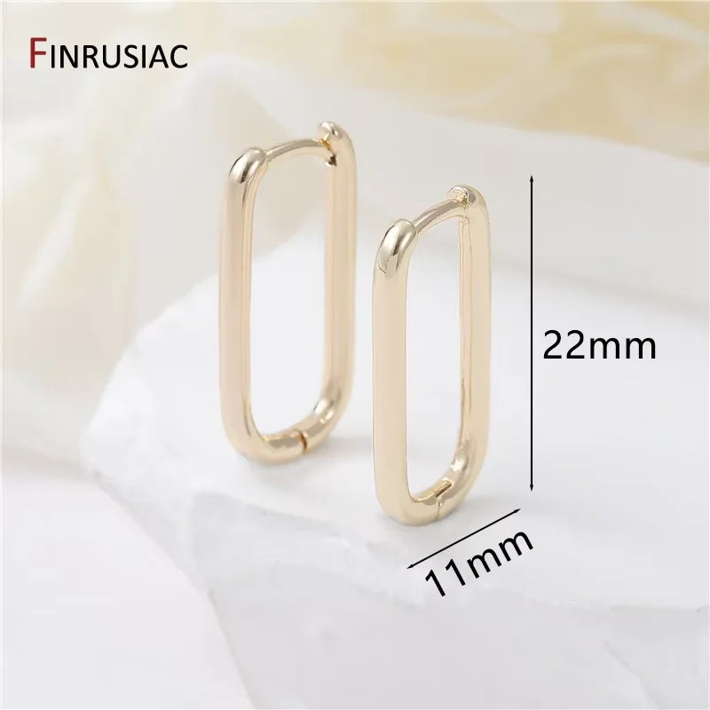 Neue trendige echte vergoldete runde Creolen für Frauen Mädchen Damen große Creolen Gold Kreis Ring Ohrringe Party Geschenk