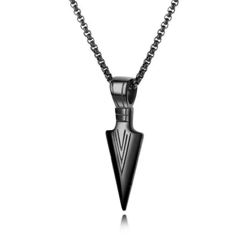 SUMENG Neue Mode Edelstahl Pfeilspitze Anhänger Halsketten für Männer Lange Kette Mode Schmuck