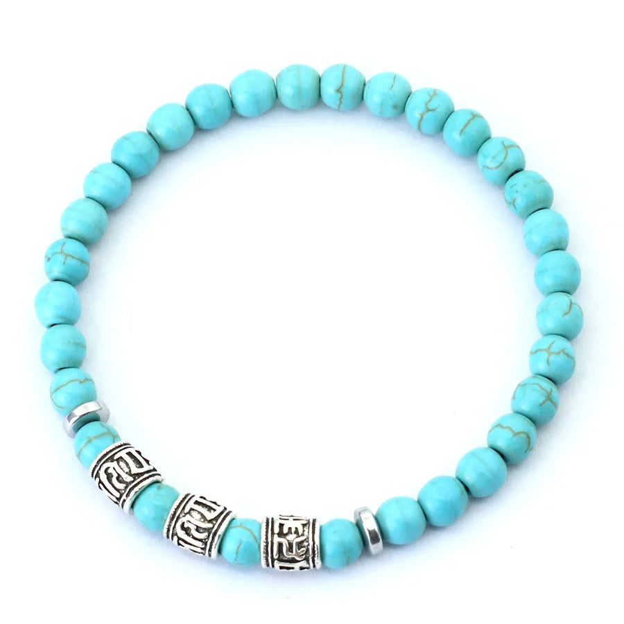 Vintage Herren Armband Perlen Om Mani Padme Hum Mantra Armband Wikinger Schmuck Zubehör Natürliche Lava Tigeraugen Stein Armband