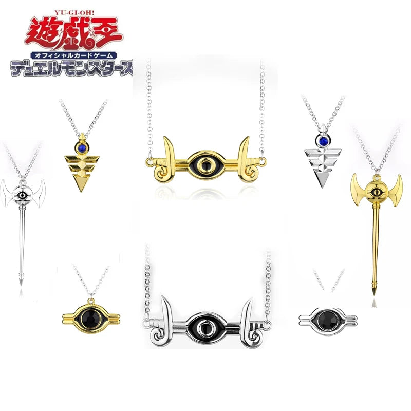 Anime Yu-Gi-Oh Halskette YGO Puzzle YuGiOh Yugi Millennium Pyramide Anhänger Schlüsselanhänger für Frauen Männer Ägyptisches Auge des Horus Schmuck