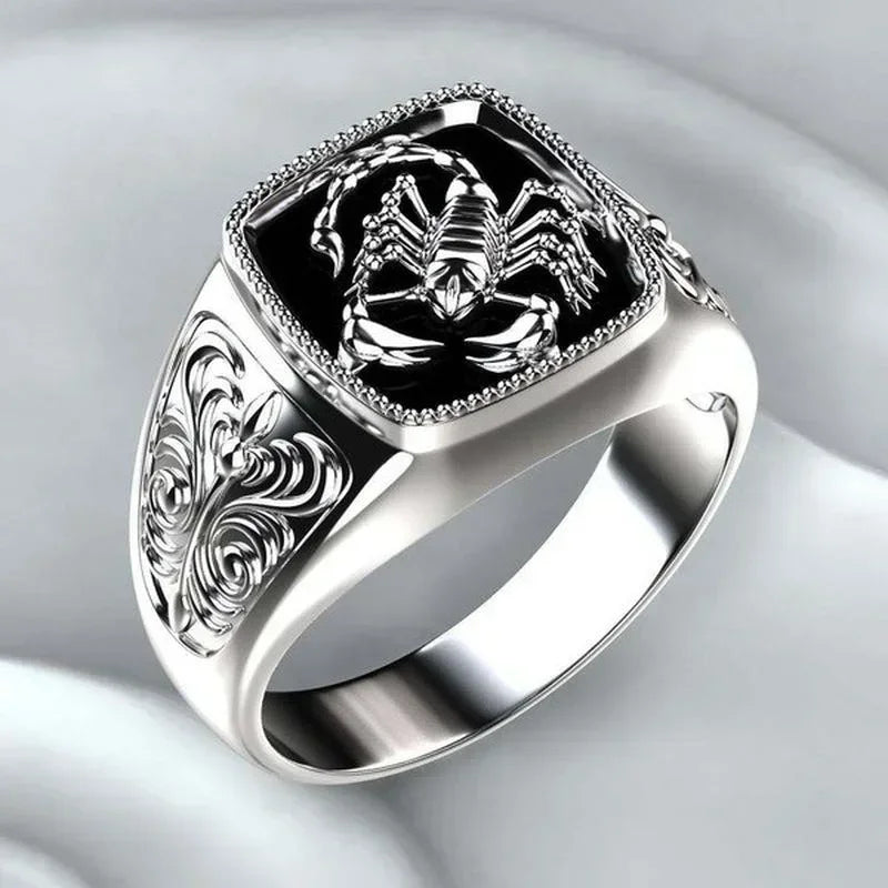 Skorpion Tier Herren Ring Punk Schmuck Zubehör Männer Ringe Coole Mode Hip Hop Rock Schmuck Geschenk Halloween Weihnachten Party Ringe
