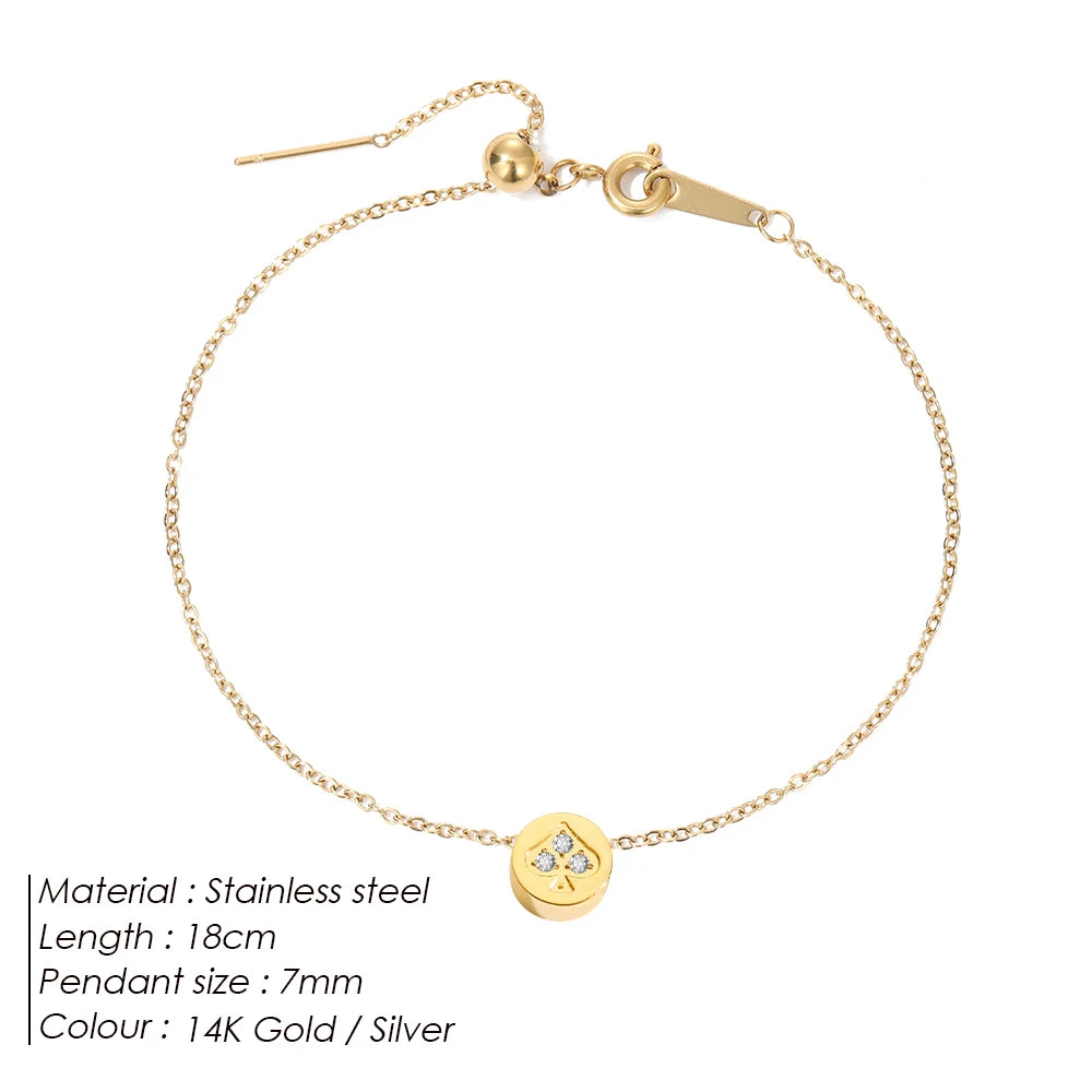 eManco Mini Exquisiter runder Schmuck Edelstahl vergoldetes Armband Einfaches Party-Valentinstagsgeschenk 48-Stunden-Versand