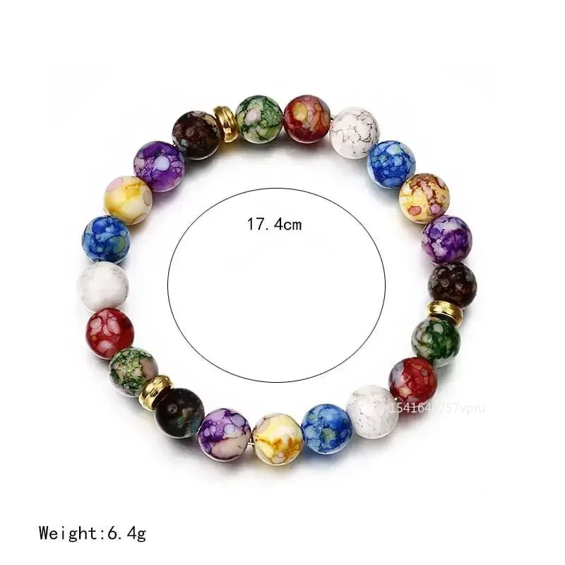 7-Chakra Reiki Heilstein Armband Yoga Balance Energie Perlen Vulkanstein Armband Halskette Schmuck Armreif Armbänder Frauen