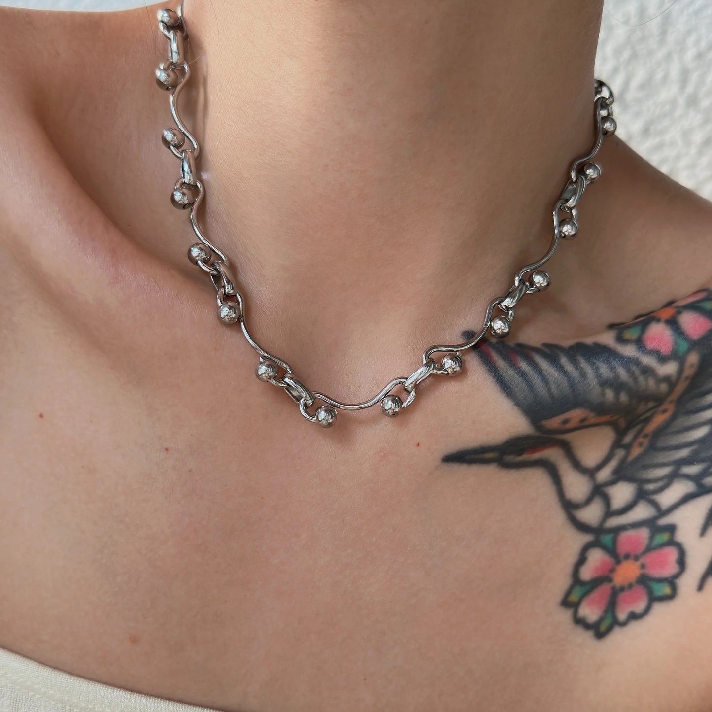DASEIN Neue 18 Karat vergoldete Vintage-Punk-Kettenhalskette, anlaufgeschützter Edelstahl, zierlicher polierter Schmuck für Frauen