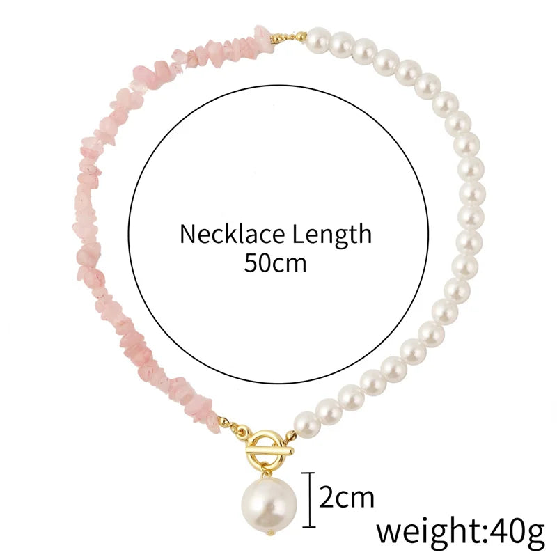 Elegante Imitation Perle Kette Choker Halsketten Für Frauen Kragen Naturstein Schlüsselbein Halskette Asymmetrie Schmuck Urlaub Geschenk