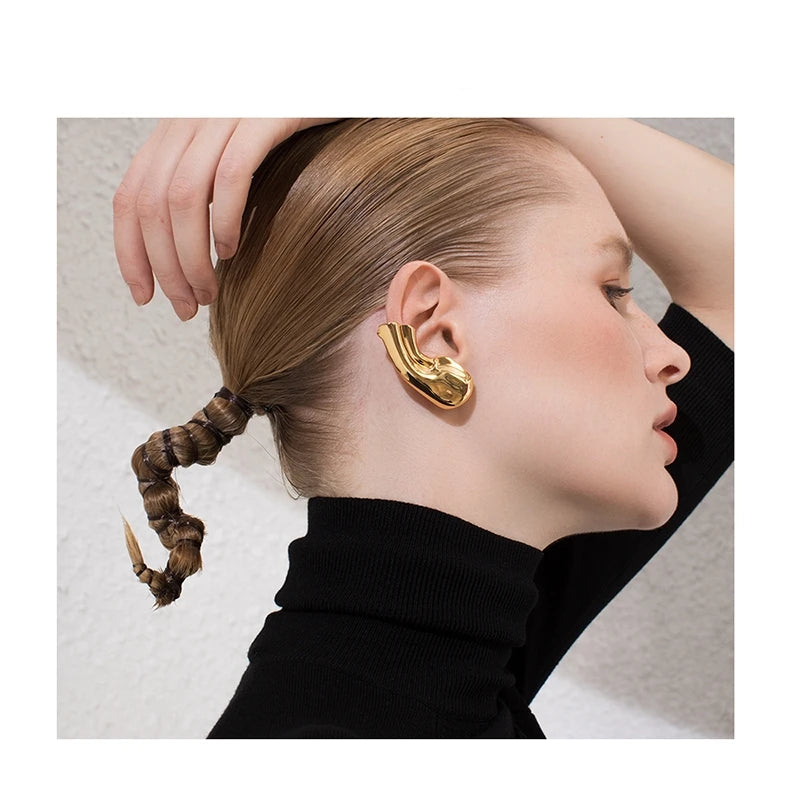 Punk Vintage Halbe Ohr Kontur Metall Ohr Clip Stud Ohrringe Für Frauen mädchen Ohr Knochen Clip Mode Ohrring Schmuck Geschenk