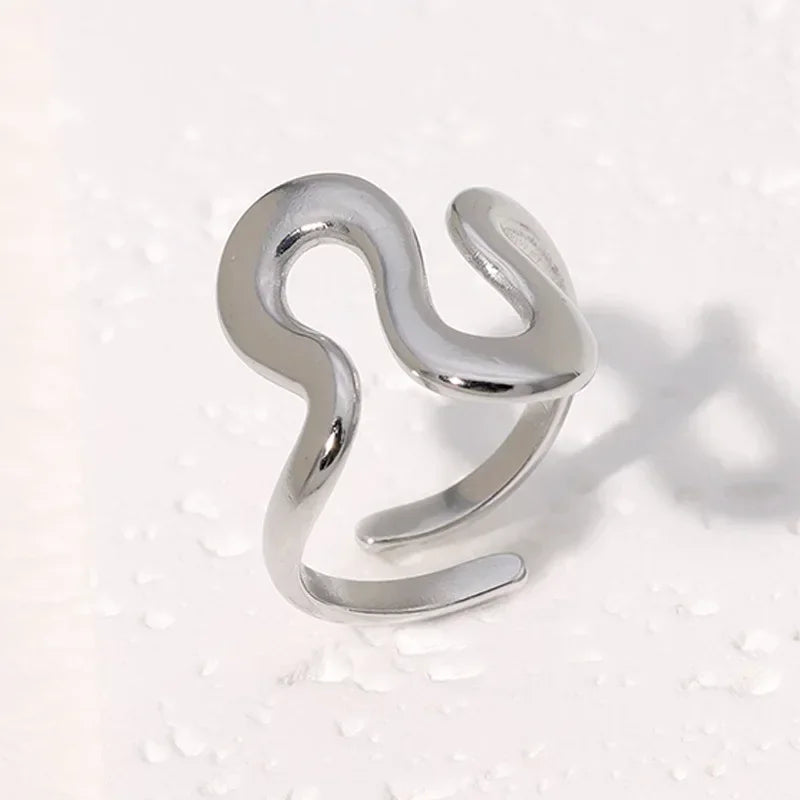LATS Edelstahl-Ringe in Goldfarbe für Damen und Herren, 2024, farbecht, beliebt, Party, personalisierbar, übertriebener Charms, Schmuck, Geschenke
