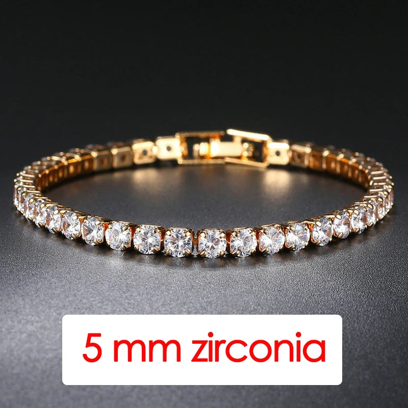 Damen-Tennis-Armband, Hip Hop, trendig, AAA+, Zirkonia, silberfarben, Teenager-Mädchen, Kristallkette an der Hand, Hochzeitsschmuck H086