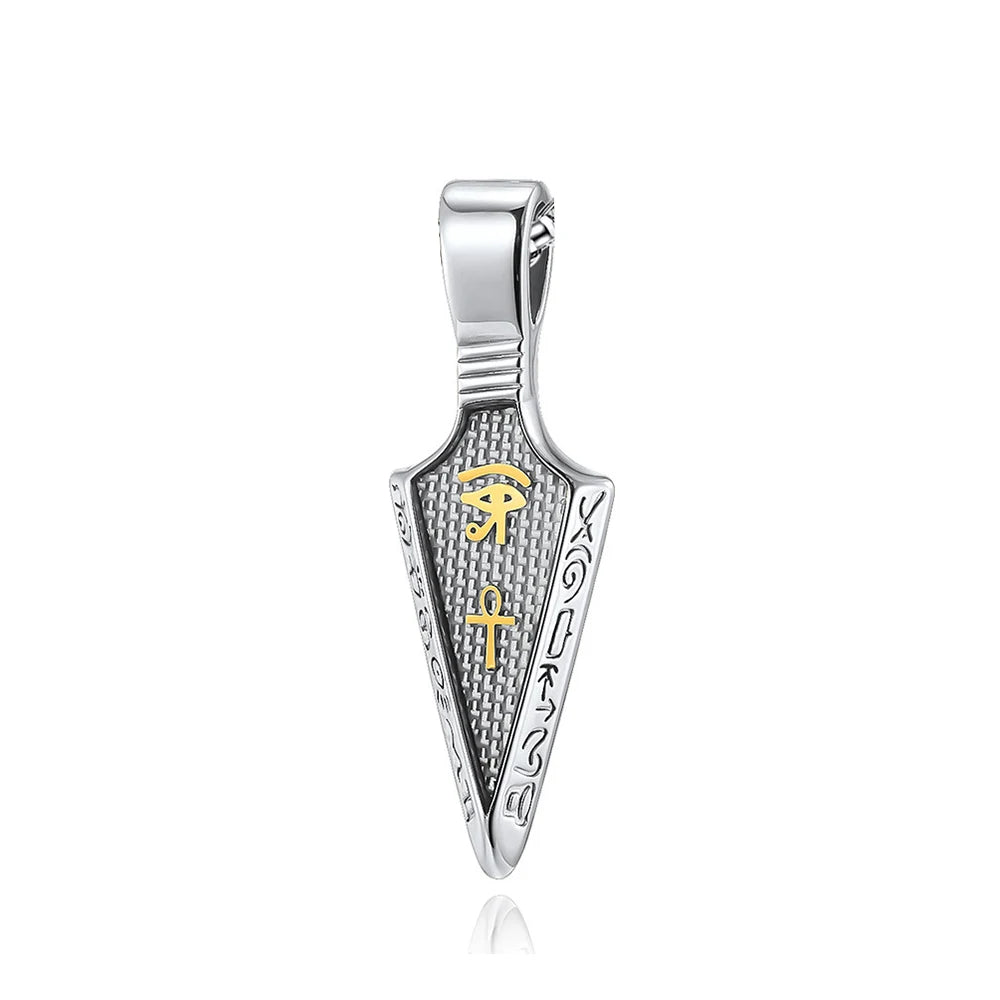 Männer Edelstahl Ankh Kreuz Speerspitze Anhänger Halsketten Mode Vintage Auge des Horus Halskette Punk Amulett Schmuck Großhandel