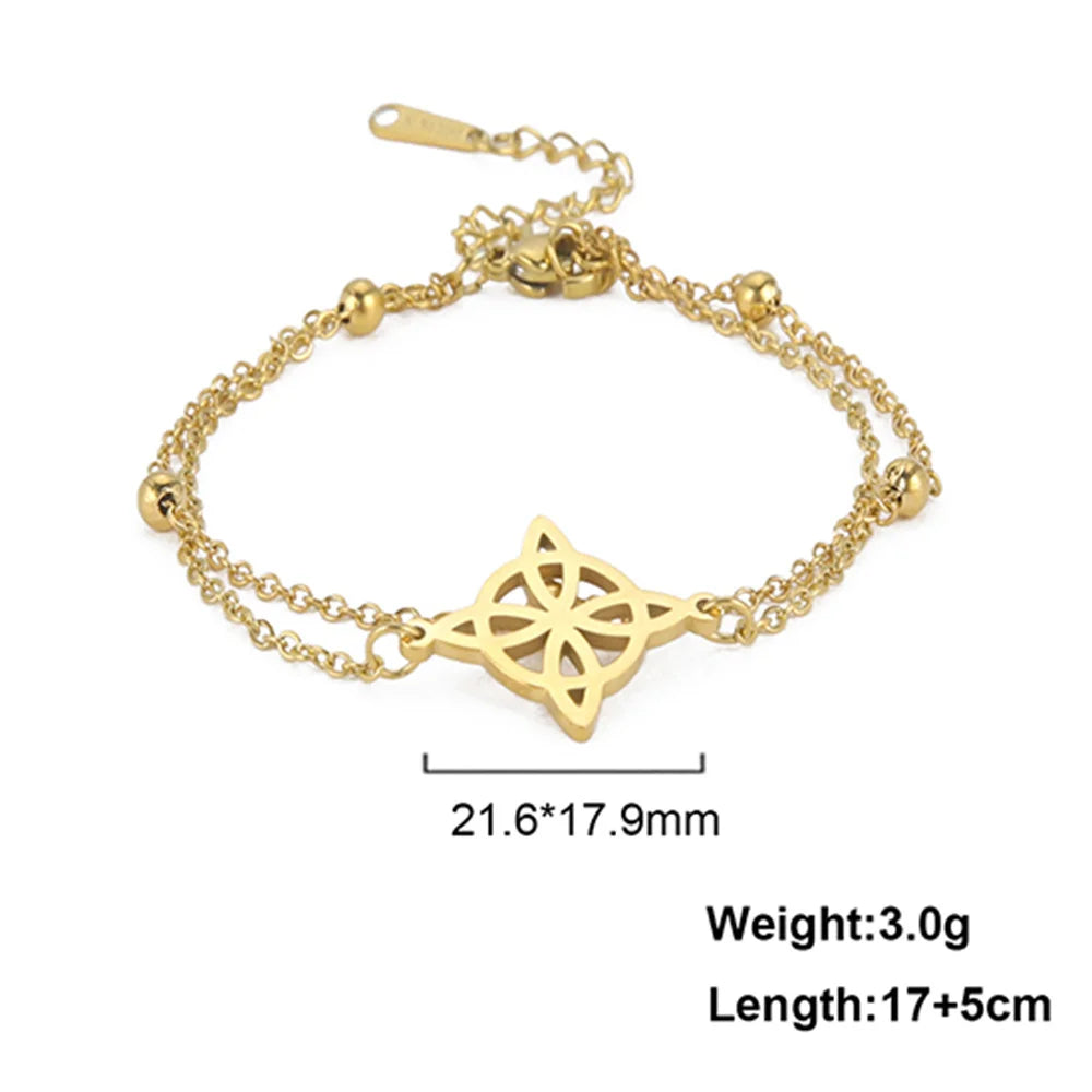 Vintage Edelstahl Armband für Männer Frauen Hexe Knoten Hexerei Anhänger Mann Armband Schmuck Armbänder homme Geburtstag Geschenke