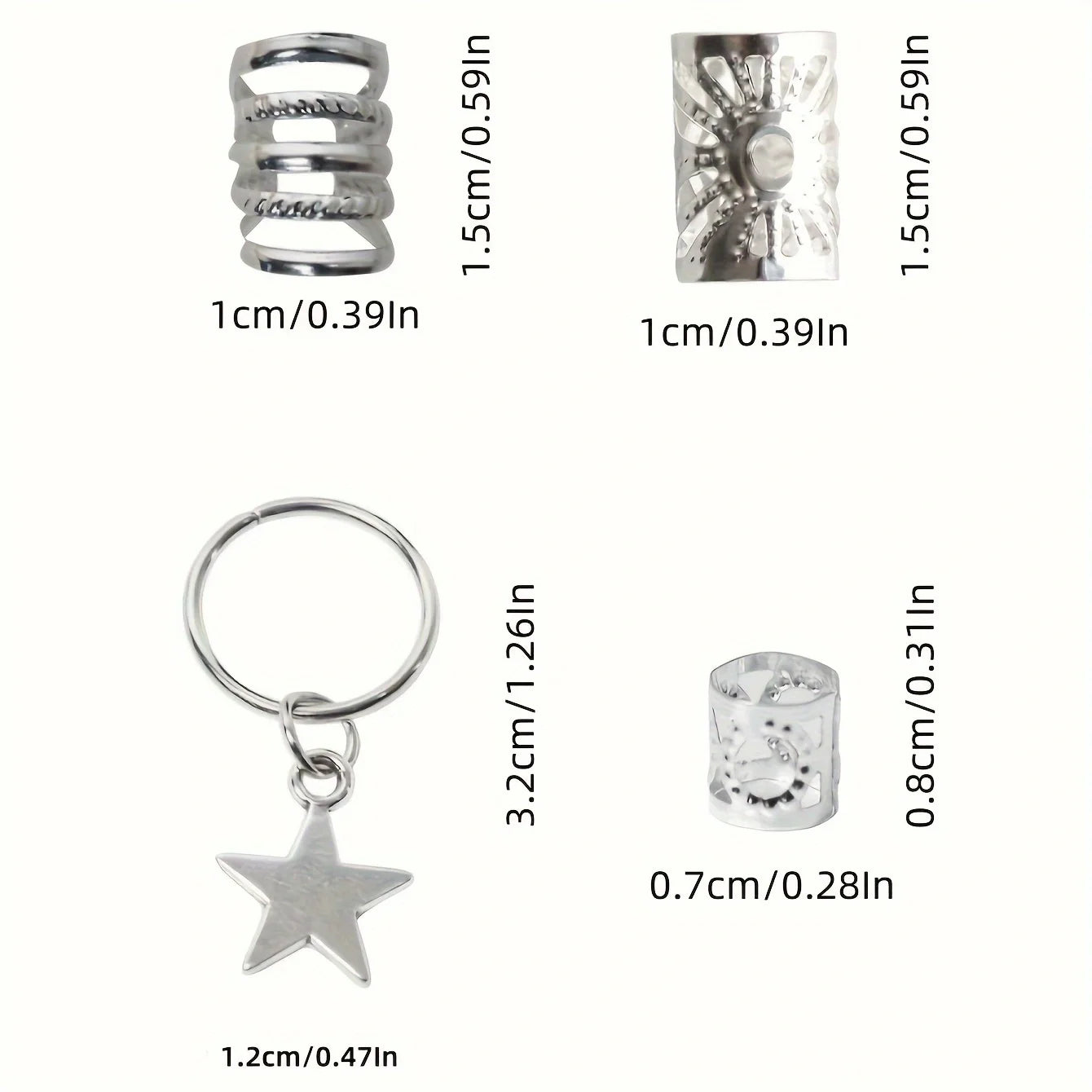 35 teile/satz silberne fünfzackige Sterndesign-Haars ch laufen für Frauen und Mädchen, die Haarschmuck loc Haarschmuck für Zöpfe verkleiden
