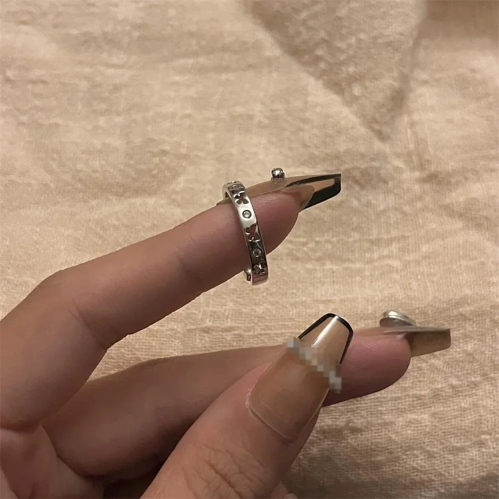 Modetrend Rosa Kristall Schleife Herz Ringe Zirkon Ring Y2K Glänzende Zirkon Ringe für Frauen Mädchen Party Ästhetischen Schmuck 2025