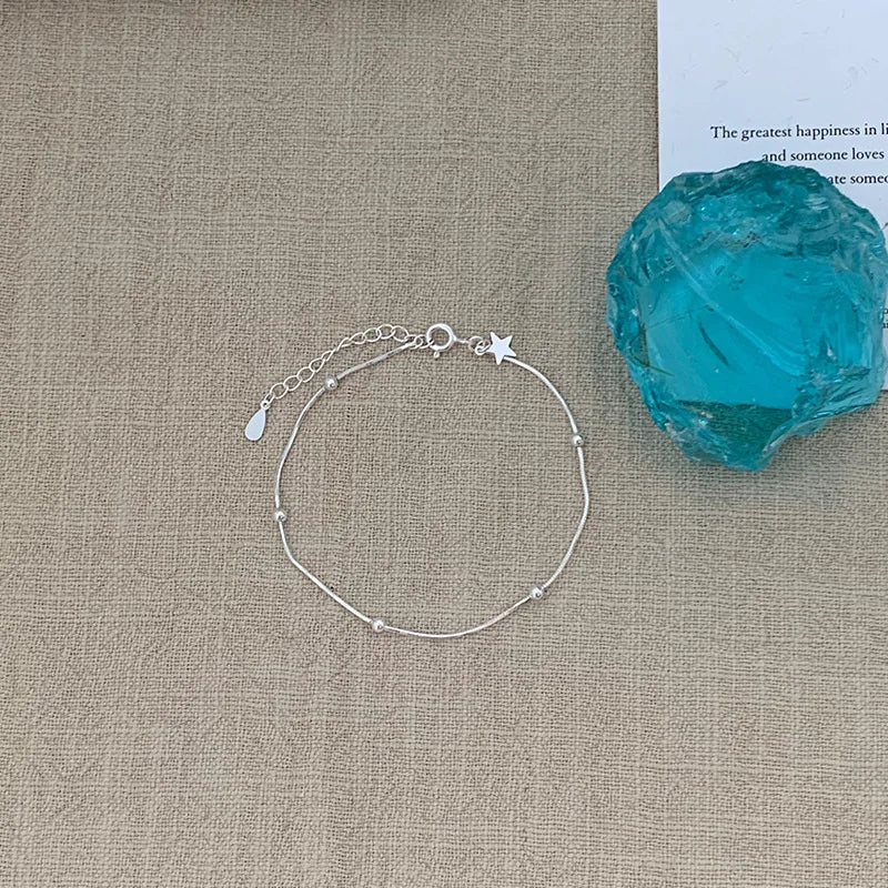 VENTFILLE 925 Sterling Silber Linie Extrem feines Armband für Frauen Liebe Haert Bead Koreanische Ins Süße Schmuck Geschenk Dropshipping