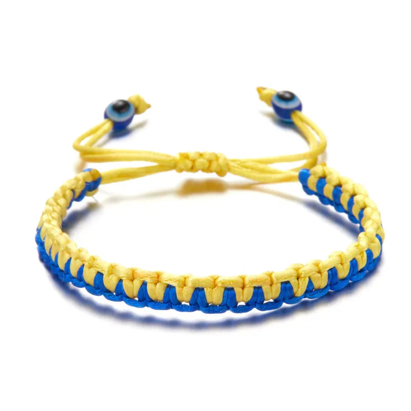 Ukrainischer Charme Gelb Blau Ukraine Armbänder Für Frauen Männer Handgemachte Flagge Farbe Gewebte Schnur Armband Neues Design Paar Schmuck